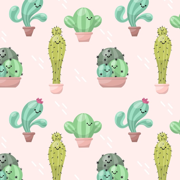 Modello di cactus colorato illustrato