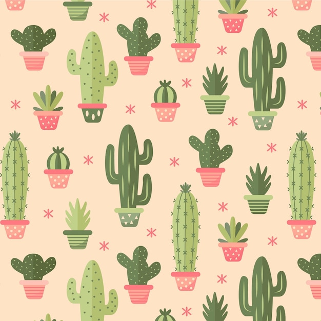 Modello di cactus disegnato a mano