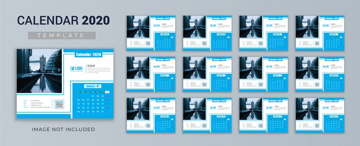 Modello di calendario 2020