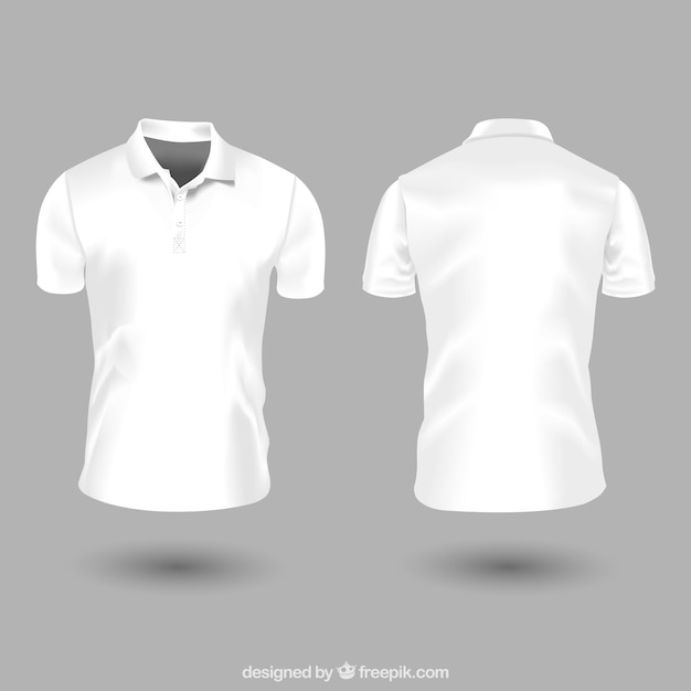 Modello di camicia di polo uomo bianco