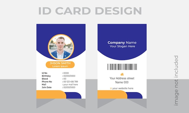 modello di carta d'identità aziendale professionale design pulito della carta d'identità con mockup