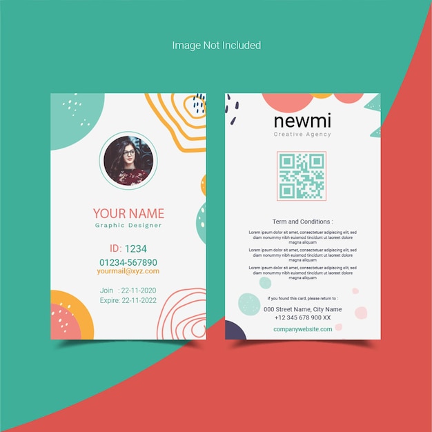 Modello di carta d'identità colorata