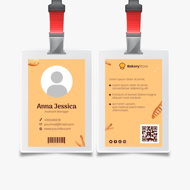 Modello di carta d'identità del pane