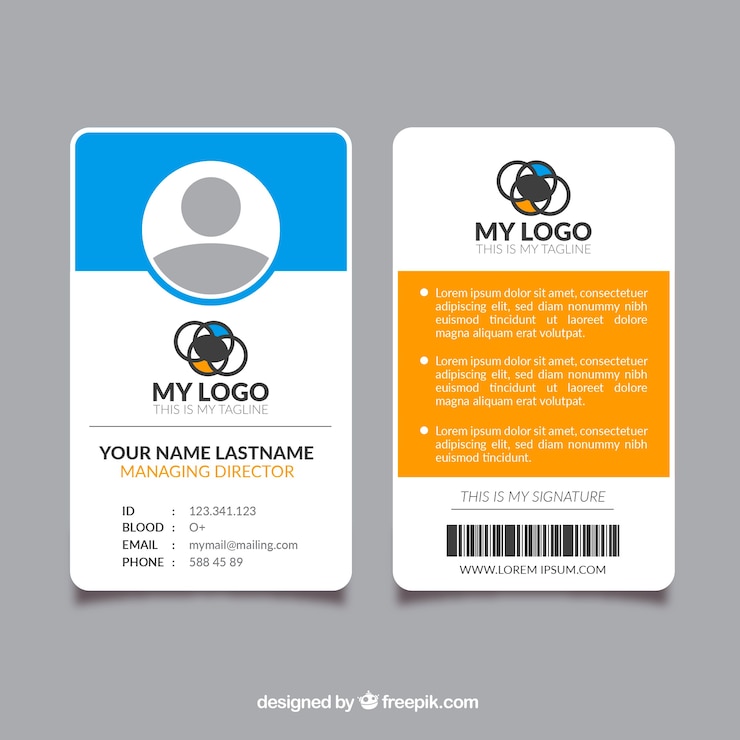 Vettore modello di carta d'identità