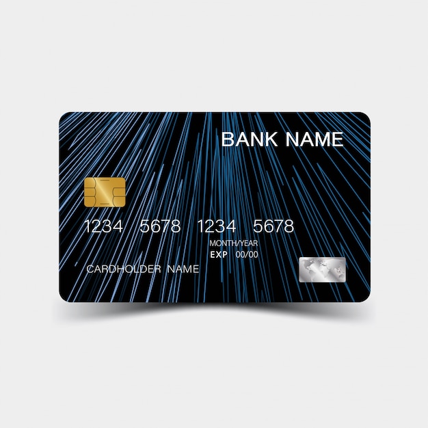 Modello di carta di credito blu