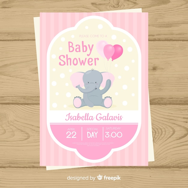 Modello di carta di invito Baby doccia
