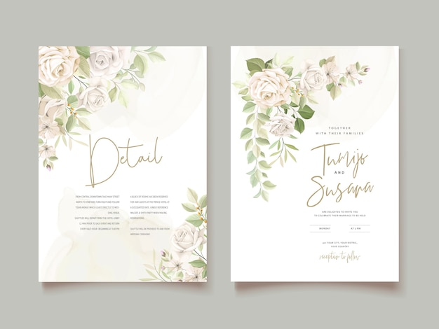 modello di carta di invito bellissime rose