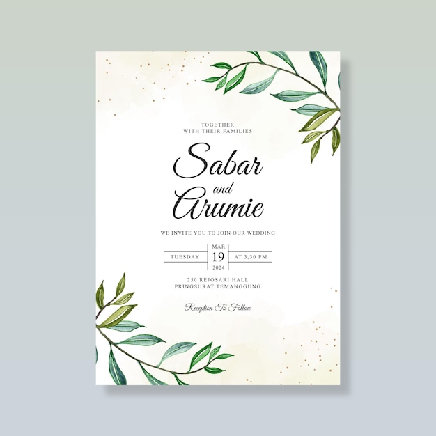 Modello di carta di matrimonio elegante