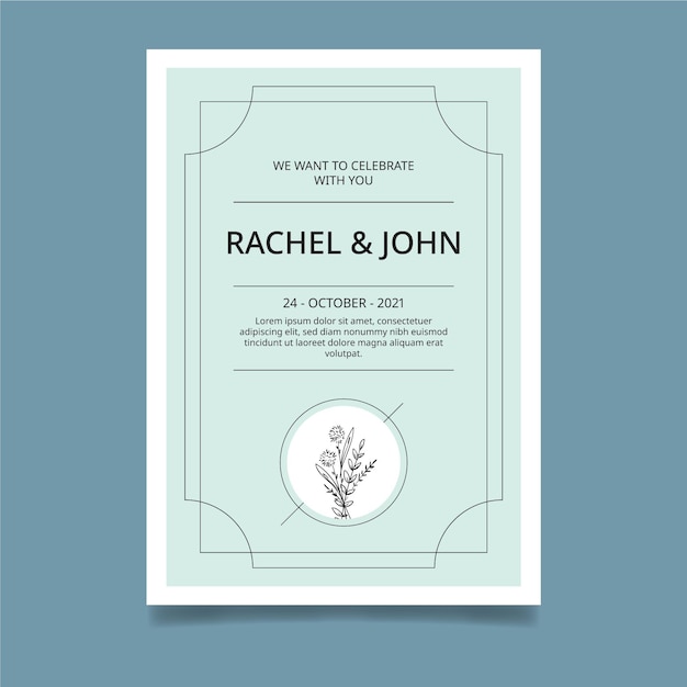 Modello di carta di matrimonio minimo
