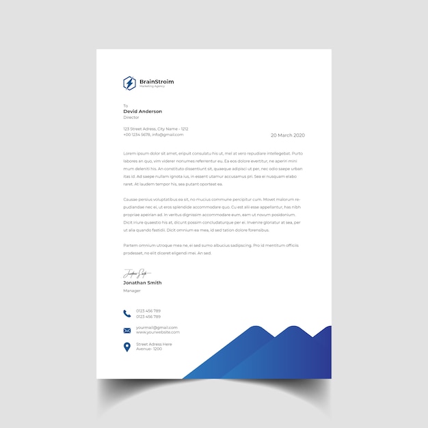 Modello di carta intestata creativa professionale