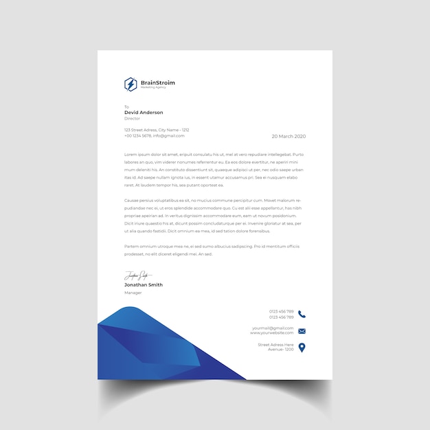 Modello di carta intestata creativa professionale