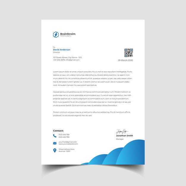 Modello di carta intestata creativa professionale