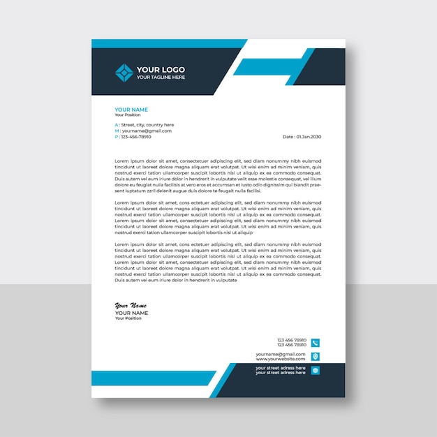 Modello di carta intestata professionale creativa e aziendale