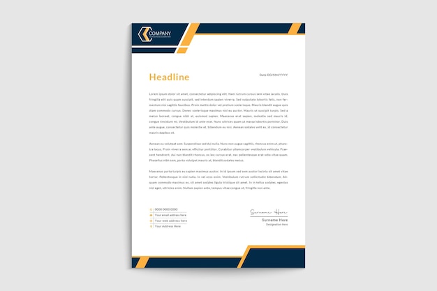 Modello di carta intestata professionale e creativo