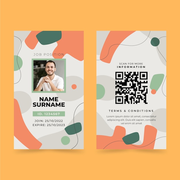 Modello di carte d'identità astratto disegnato a mano