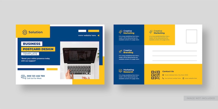 Vettore modello di cartolina postale per agenzie aziendali o di marketing