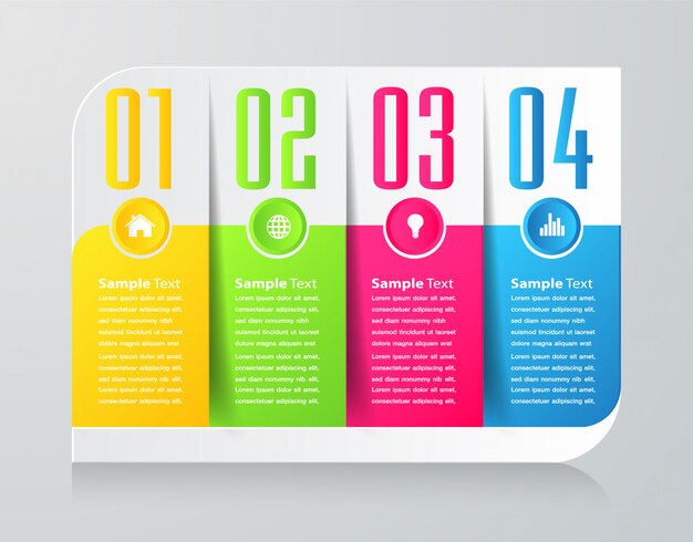 modello di casella di testo di carta moderna, banner Infografica