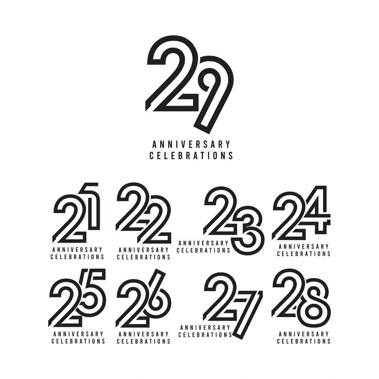 Modello di celebrazione di anniversario di 29 anni