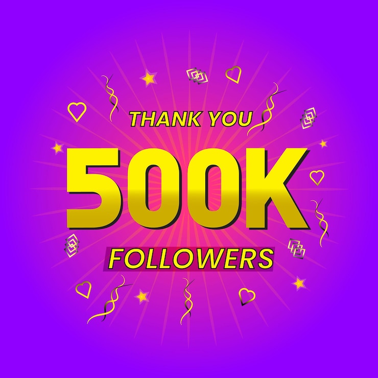 Vettore modello di celebrazione di ringraziamento da 500.000 follower