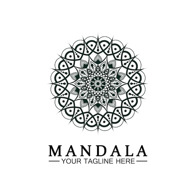 Modello di cerchio petalo Flower Mandala Vector logo modello illustrazione Modello colorato per ritiro spirituale o studio di yogaBiglietti da visita ornamentalidecorazione ornamentale di lusso vintage