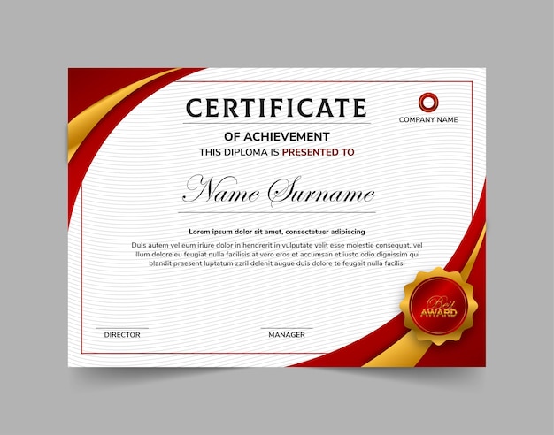 Modello di certificato di diploma professionale