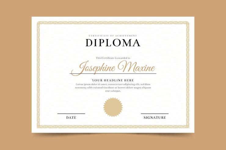 Vettore modello di certificato di diploma