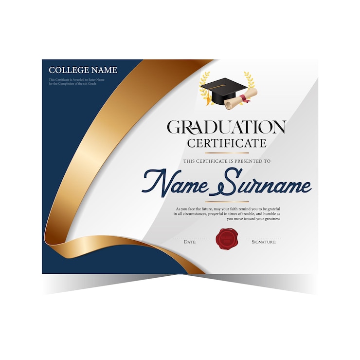 Vettore modello di certificato di laurea lusso 3d dinamico