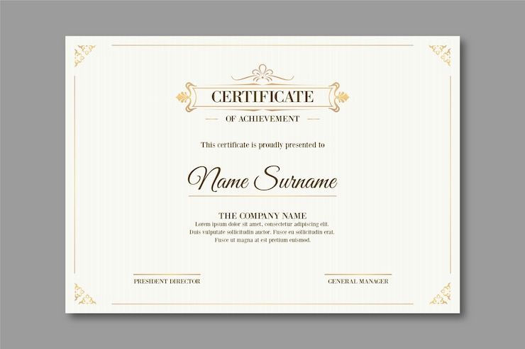Vettore modello di certificato di stile elegante