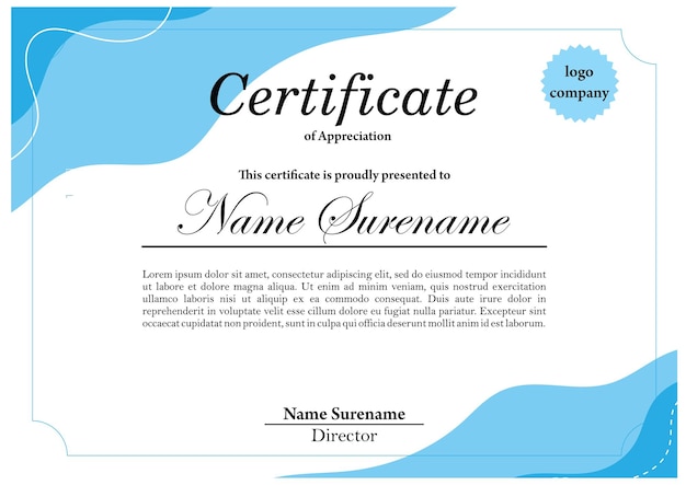 Modello di certificato Diploma di design moderno o certificato regalo Illustrazione vettoriale
