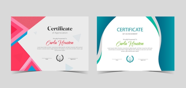 Modello di certificato Diploma di design moderno o certificato regalo Illustrazione vettoriale