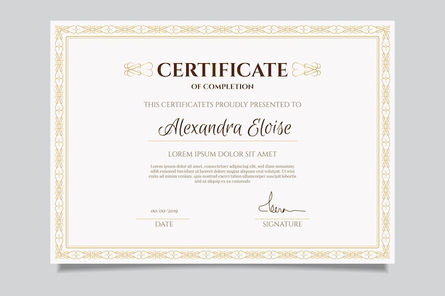 Modello di certificato elegante