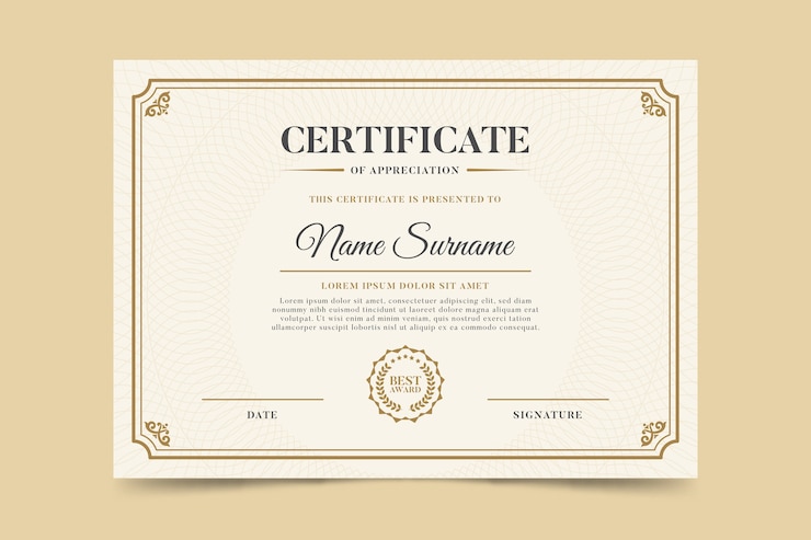 Vettore modello di certificato elegante