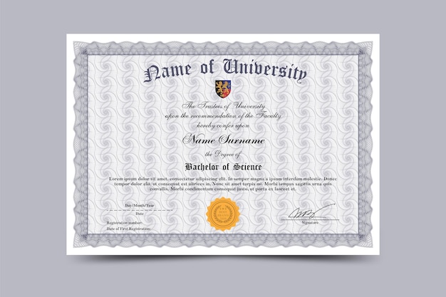 Modello di certificato Guilloche background vector design
