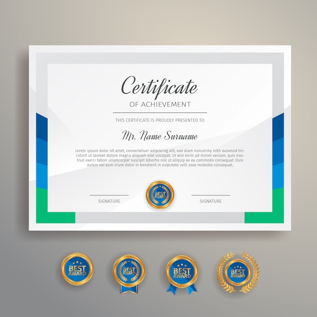 Modello di certificato semplice e piatto per esigenze educative