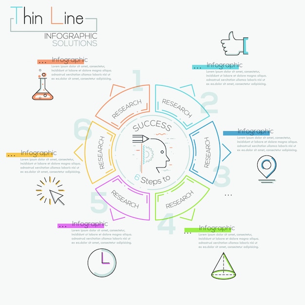 Modello di ciclo minimo freccia sottile linea sottile.