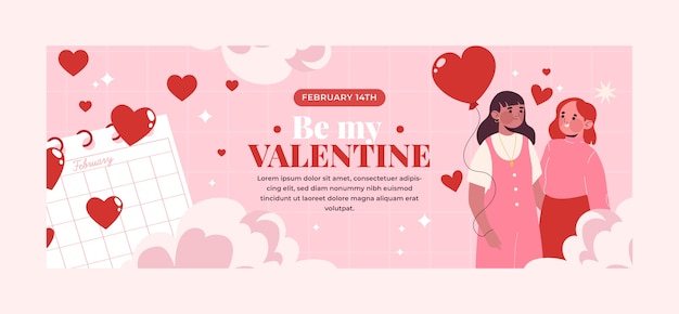 Modello di copertina dei social media per la celebrazione del giorno di San Valentino