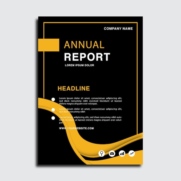 Modello di copertina del rapporto annuale moderno o progettazione di brochure aziendali professionali