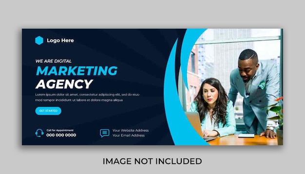 Modello di copertina di Facebook dei social media aziendali di marketing digitale