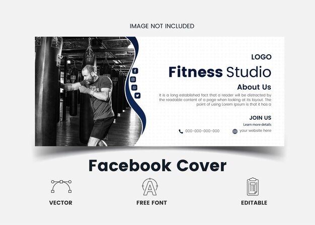 Modello di copertina di Facebook per il fitness minimo.