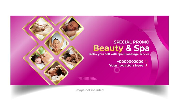 Vettore modello di copertina di facebook per la promozione di un salone di bellezza