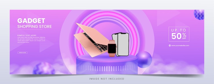 Vettore modello di copertina di facebook per la vendita di gadget