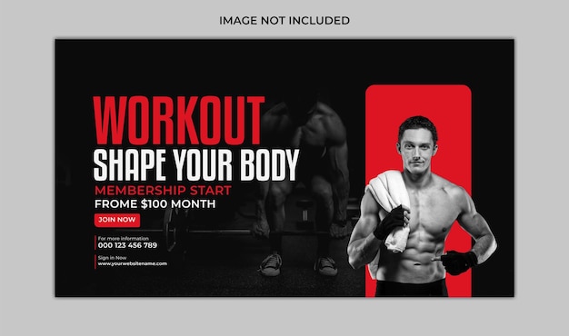 Modello di copertina di Facebook per palestra Eps premium