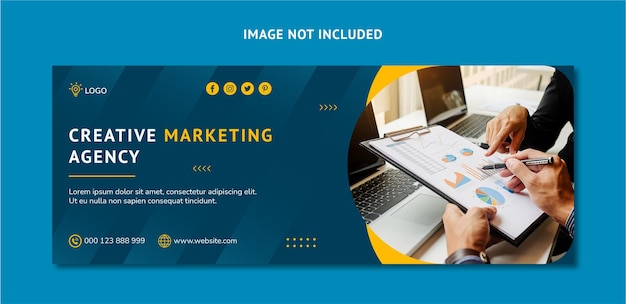 Modello di copertina facebook dell'agenzia di marketing creativo
