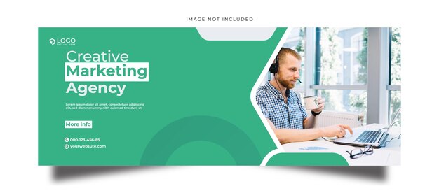Modello di copertina per social media dell'agenzia di marketing creativo