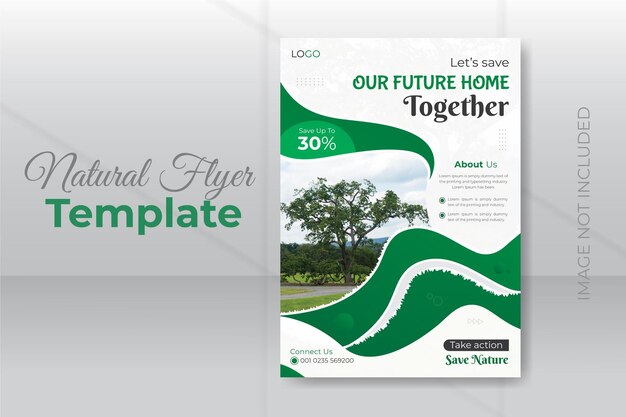 Modello di copertina volantino o brochure a4 natura astratta