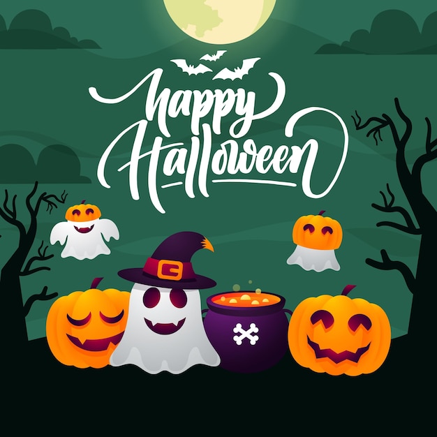 Modello di cornice di Halloween disegnato a mano