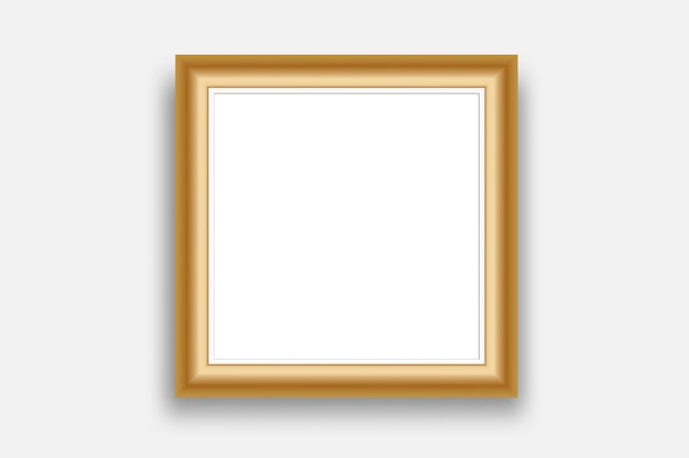 Modello di cornice fotografica in plastica o metallo vuoto quadrato dorato modello di cornice fotografica a parete vuota