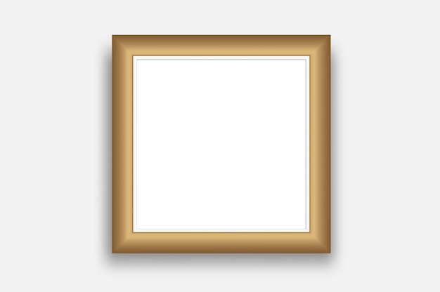 Modello di cornice fotografica in plastica o metallo vuoto quadrato dorato modello di cornice fotografica a parete vuota