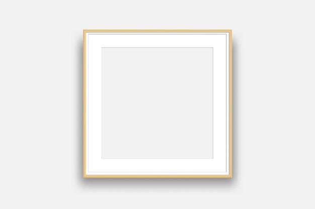 Modello di cornice fotografica in plastica o metallo vuoto quadrato dorato modello di cornice fotografica a parete vuota