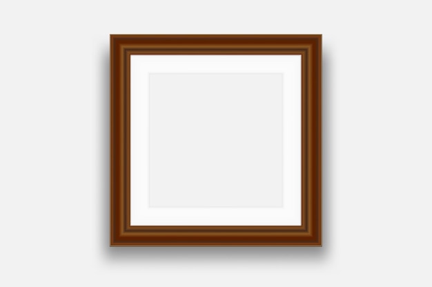 Modello di cornice fotografica in plastica o metallo vuoto quadrato dorato modello di cornice fotografica a parete vuota